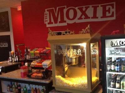 The lobby of Moxie Cinema