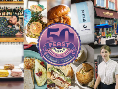 A photo collage of winners in the Feast 50 Awards