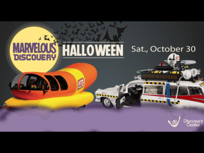 Event poster for Marvelous Discovery Halloween @ Discovery Center