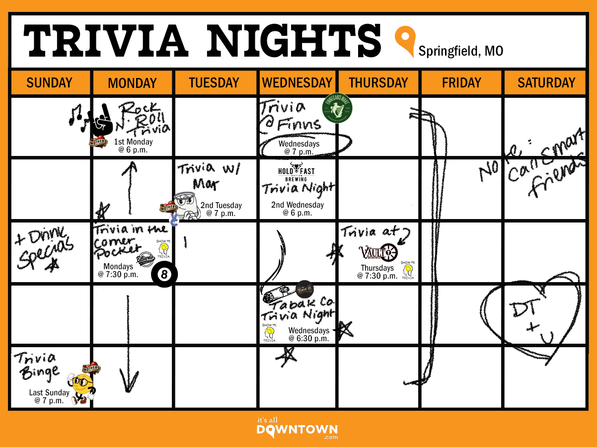 Trivia Night Calendar It's All Downtown It's All Downtown