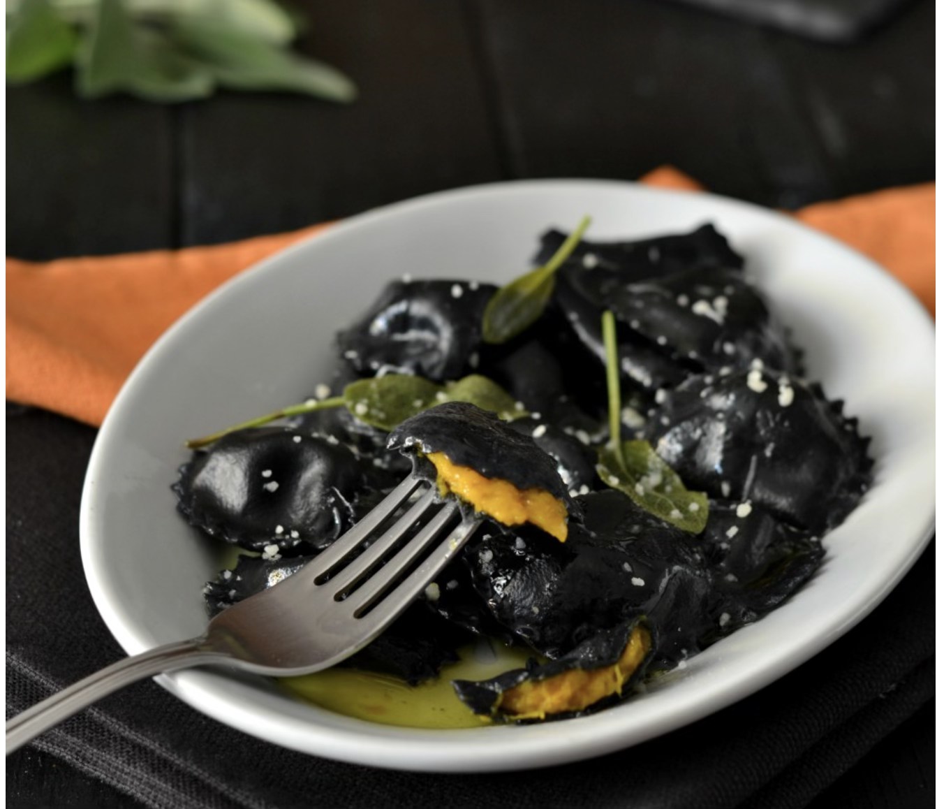 Special Halloween Pasta Class: Black Ravioli with Pumpkin Filling